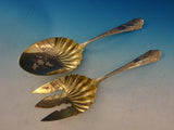 Cupid by Shiebler Sterling Silver Salad Serving Set 2pc Bright Cut GW 9 1/4"