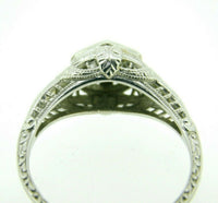 Art Deco White Gold 18k Filigree .21ct Genuine Natural Diamond Ring (#J4462)