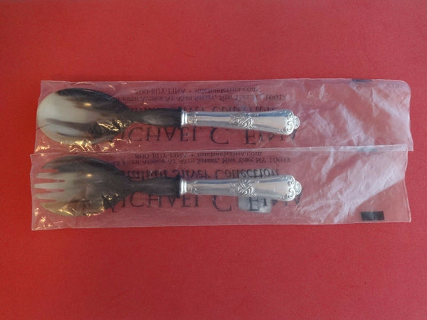 Louis XV by Fina-Italy Sterling Silver Salad Serving Set 2pc with Bone 9" New