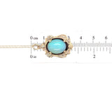 14k Yellow Gold 5.14ct Genuine Natural Opal Filigree Pendant w/ Flowers (#J5720)