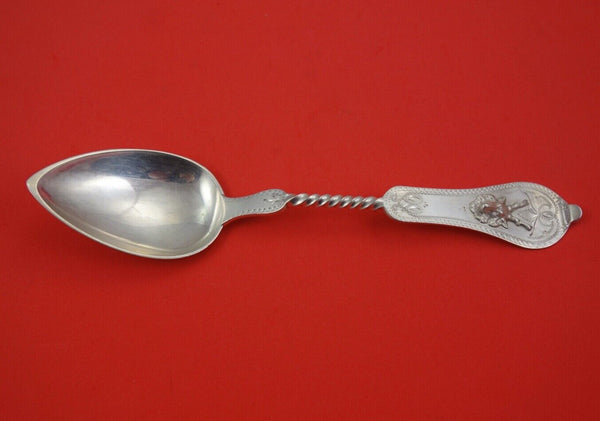 Saxon Stag by Duhme Sterling Silver Dinner Spoon fancy brite-cut wide 8 1/4"