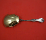 Les Cinq Fleurs by Reed and Barton Sterling Silver Berry Spoon Gold Washed 8"