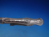 Coin Silver Folding Pocket Knife Floral and Beaded 2 Blades Vintage (#6681)