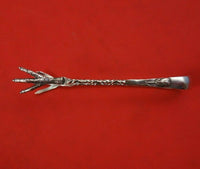 Whiting Sterling Silver Sugar Tong Hand Hammered with Claw and Poppy 3 1/2"