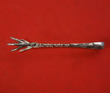Whiting Sterling Silver Sugar Tong Hand Hammered with Claw and Poppy 3 1/2"