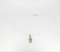 14k Gold 6.5ct Genuine Natural Gold Vein Quartz and Diamond Pendant (#J5090)