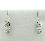 14k White Gold Genuine Natural Diamond Swirl Earrings .25ct (#J726)