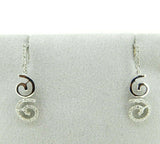 14k White Gold Genuine Natural Diamond Swirl Earrings .25ct (#J726)