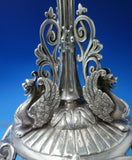English Victorian Silverplate and Cut Crystal Epergne with Dragon c.1850 (#5790)