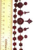 Genuine Natural Bohemian Garnet Necklace Rose Cut with Five Drops (#J5242)