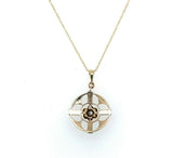 10k Yellow Gold Victorian Diamond and Seed Pearl Lavaliere (#J5583)