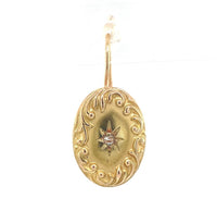 14k Yellow Gold Earrings with Rose Cut Genuine Natural Diamonds (#J6128)