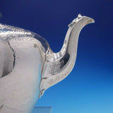 Victorian 1837 English Silver Hand Chased Tea Pot by Charles Gordon (#4246)