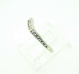 18k Gold Curved Hand Chased Genuine Natural Diamond Ring Band (#J4385)