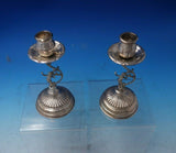 Cherub by Unknown Austrian Sterling Silver Candlestick Pair 6 1/2" c1910 (#5825)