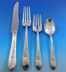 Colonial Engraved by Gorham Sterling Silver Flatware Set 24 pc Dinner G Monogram