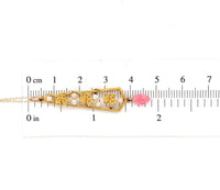 10k Yellow Gold Art Nouveau Lavaliere with Conch Pearl Drop (#J6166)