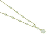 18k Yellow Gold 7ct Genuine Natural Moonstone Drop Necklace Pendant (#J4568)