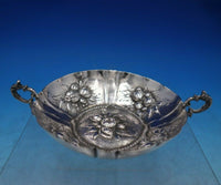 German .800 Silver Bowl Round with Handles Repoussed Fruit 5 5/8" (#6821)