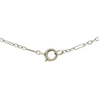 14k White Gold Genuine Natural Rock Crystal Quartz and Diamond Necklace (#J5366)