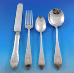 Colonial A Engraved by Whiting Sterling Silver Flatware Set Service 51 pc S mono