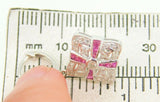 14k Gold Genuine Natural Diamond and Ruby Deco Style Earrings (#J4083)