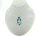Kaufmann 14k Gold Genuine Natural Opal Intarsia Inlay Pendant (#J5084)