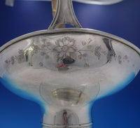 Sterling Silver Basket with Handle with Bright-Cut Flower Design 8 1/2" (#3985)