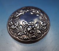 Sterling Silver and Glass Dresser Jar Floral Design on Lid 1 1/4" x 2" (#6838-2)