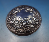 Sterling Silver and Glass Dresser Jar Floral Design on Lid 1 1/4" x 2" (#6838-2)