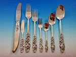 Tele by Mylius Brodrene Silver Flatware Set Service 110 pcs Norwegian Pierced