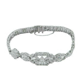 Platinum Art Deco 3 Carat Total Weight Genuine Natural Diamond Bracelet (#J4808)