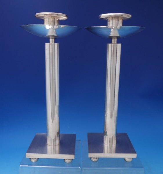 Swid Powell Collection Guido Galbiati Italian Silverplate Candlestick Pair #7203