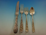 Rose by Stieff Sterling Silver Flatware Set For 8 Service 47 Pieces Repousse