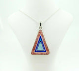 Kaufmann Sterling Silver Genuine Natural Rhodochrosite Intarsia Pendant (#J5086)