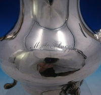 Palmer and Bachelder Coin Silver Tea Pot 3-D Leaves Feet Flower Finial (#4005)