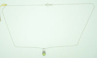 14K Gold Round Genuine Natural Peridot Pendant with Diamond (#J2416)