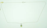 14K Gold Round Genuine Natural Peridot Pendant with Diamond (#J2416)