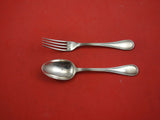 Albi by Christofle Silverplate Dessert Set 2 piece spoon 6 1/2",  fork 6 1/2"