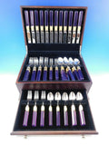 Prisma Amethyst Gold Accent by Mikasa Stainless Steel Flatware Set Service 60 Pc