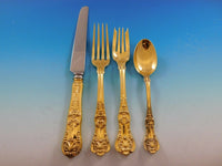 English King Vermeil by Tiffany and Co Sterling Silver Flatware Set Service Gold