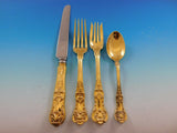 English King Vermeil by Tiffany and Co Sterling Silver Flatware Set Service Gold