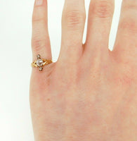 10k Rose Gold Victorian Rose Cut Genuine Natural Diamond Ring (#J4391)