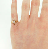 10k Rose Gold Victorian Rose Cut Genuine Natural Diamond Ring (#J4391)