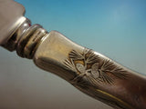 Lap Over Edge Acid Etched by Tiffany Sterling Silver Dinner Knife w/ Owl in Tree
