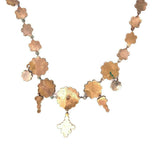 Genuine Natural Bohemian Garnet Necklace Rose Cut with Five Drops (#J5242)