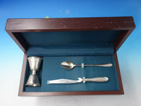 Pilgrim by Manchester Sterling Silver Bar Set 3pc Jigger Knife Spoon w/Box #5803