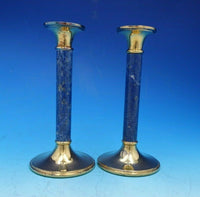 Queens by Garrard and Co Sterling Silver Console Set 5pc Box Gilt Sodalite #4717