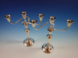 Continental by International Sterling Silver Candelabra Pair 3-Light (#2325)