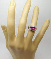 Platinum Ring with .98ct Genuine Natural Rubies and .39ct Diamonds (#J3259)